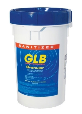 GLB 3 inch Stabilized Chlorine Tablets, GLB Stabilized Granular Chlorine, Pool Solutions Chlorinating Granules, Spa-Daddy Floating Dispenser